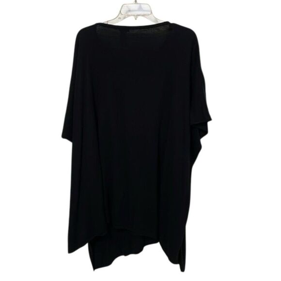 Talbots Black Knit Poncho Wrap Top Womens Size Large / Extra Large Relaxed Fit - Picture 3 of 6